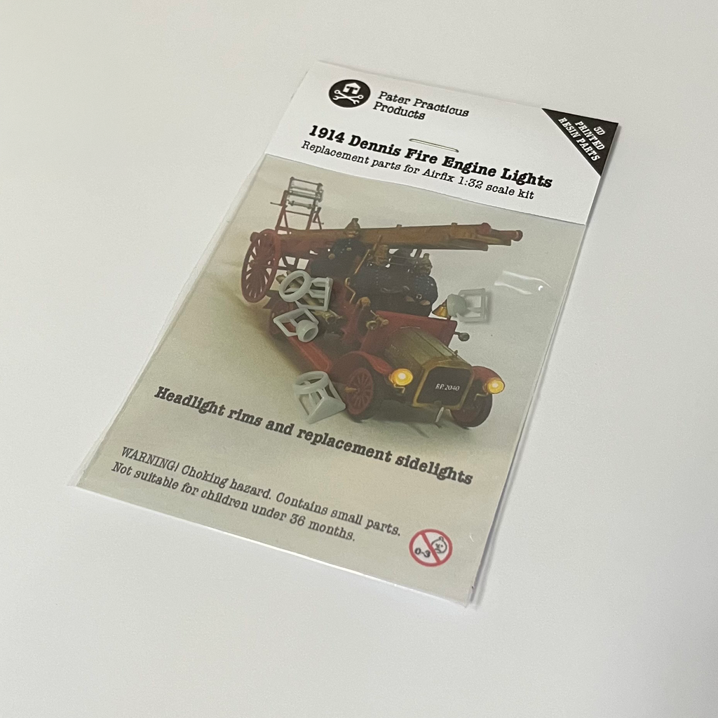 Airfix 1914 Dennis Fire Engine resin replacement headlight parts for 1/32 scale model kit